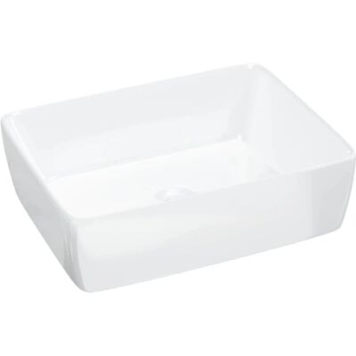 vidaXL Biały Ceramiczny Prostokątny Umywalka - Umywalka vidaXL Biały Ceramiczny Prostokątny Umywalka - Umywalka