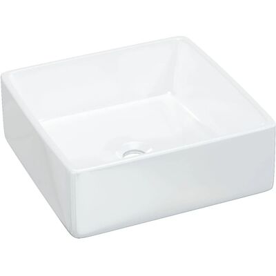 vidaXL Umywalka Biała 37x37x13 cm Ceramika Kwadrat vidaXL Umywalka Biała 37x37x13 cm Ceramika Kwadrat
