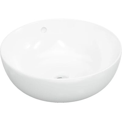 vidaXL Biały ceramiczny okrągły umywalka - Umywalka vidaXL Biały ceramiczny okrągły umywalka - Umywalka