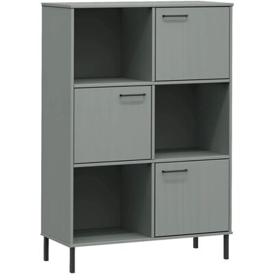 Estantería de madera maciza con patas de metal OSLO - Almacenamiento - Gris Estantería de madera maciza con patas de metal OSLO - Almacenamiento - Gris