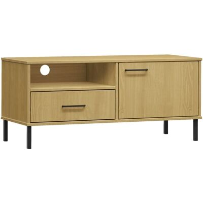 vidaXL Massief dennenhouten TV-kast - Rustieke TV-stand met Metalen Poten vidaXL Massief dennenhouten TV-kast - Rustieke TV-stand met Metalen Poten