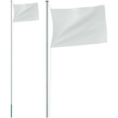 vidaXL Silber Flaggenmast 6,23 m Aluminium - Flaggenmast vidaXL Silber Flaggenmast 6,23 m Aluminium - Flaggenmast