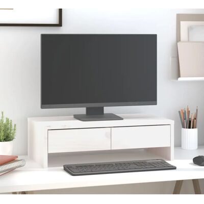 Support de moniteur en pin vidaXL - Bois rustique, Design minimaliste, Rangement Support de moniteur en pin vidaXL - Bois rustique, Design minimaliste, Rangement