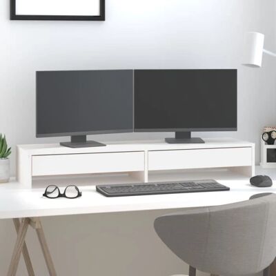 vidaXL Modèle 34687 Support de moniteur en pin blanc - Support de moniteur vidaXL Modèle 34687 Support de moniteur en pin blanc - Support de moniteur