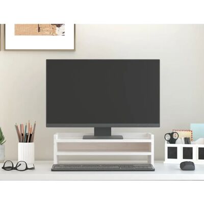 vidaXL Hvid Monitorstander 50x24x16 cm Massivt fyrretræ - Monitorstander vidaXL Hvid Monitorstander 50x24x16 cm Massivt fyrretræ - Monitorstander