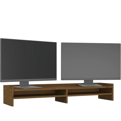 Podstawka pod monitor w kolorze miodowym 100x24x16 cm z litego drewna sosnowego - Podstawka pod monitor Podstawka pod monitor w kolorze miodowym 100x24x16 cm z litego drewna sosnowego - Podstawka pod monitor