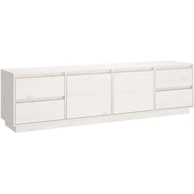 vidaXL Mueble de TV de Pino Macizo - Blanco - 176x37x47.5 cm - Mueble TV vidaXL Mueble de TV de Pino Macizo - Blanco - 176x37x47.5 cm - Mueble TV
