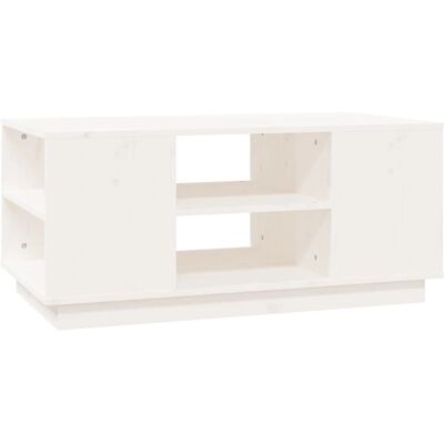 vidaXL 814400 Weiße Massives Kiefernholz Couchtisch - Beistelltisch vidaXL 814400 Weiße Massives Kiefernholz Couchtisch - Beistelltisch