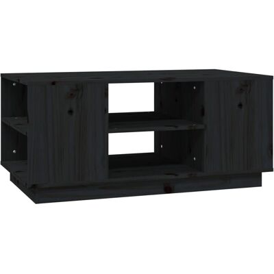 vidaXL Schwarzer Couchtisch - Massives Kiefernholz - 90x49x40,5 cm - Kaffeetisch vidaXL Schwarzer Couchtisch - Massives Kiefernholz - 90x49x40,5 cm - Kaffeetisch
