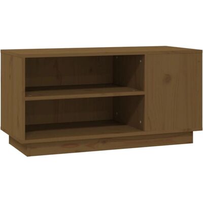 vidaXL Massivholz Fernsehtisch Honigbraun - TV Möbel mit Stauraum vidaXL Massivholz Fernsehtisch Honigbraun - TV Möbel mit Stauraum