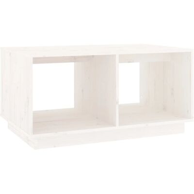 vidaXL Beistelltisch Weiß 80x50x40 cm Massives Kiefernholz - Couchtisch vidaXL Beistelltisch Weiß 80x50x40 cm Massives Kiefernholz - Couchtisch