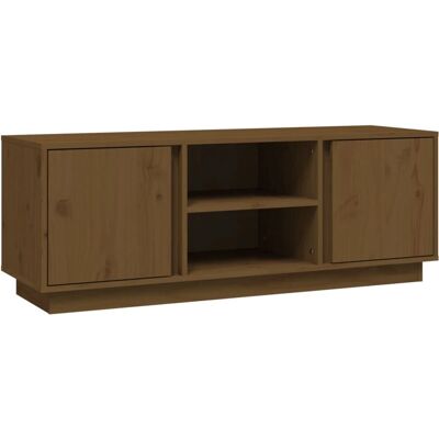 Meuble TV vidaXL - Bois de pin massif - Style rustique - 110x35x40.5 cm - Meuble TV - Publicité Meuble TV vidaXL - Bois de pin massif - Style rustique - 110x35x40.5 cm - Meuble TV - Publicité