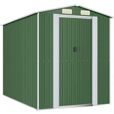 Almacén de jardín verde vidaXL 192x274x223 cm Acero galvanizado Almacén de jardín verde vidaXL 192x274x223 cm Acero galvanizado