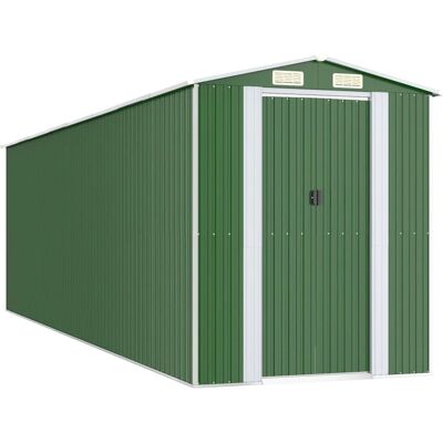Cobertizo de jardín verde vidaXL 192x689x223 cm Acero galvanizado Cobertizo de jardín verde vidaXL 192x689x223 cm Acero galvanizado