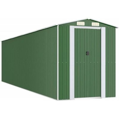 Cobertizo de jardín verde vidaXL 192x772x223 cm Acero galvanizado - Almacenamiento exterior Cobertizo de jardín verde vidaXL 192x772x223 cm Acero galvanizado - Almacenamiento exterior