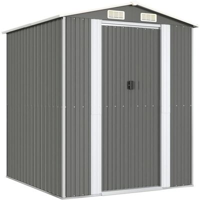 Abri de jardin vidaXL - Acier galvanisé gris clair 192x191x223 cm - Rangement jardin et outils - Publicité Abri de jardin vidaXL - Acier galvanisé gris clair 192x191x223 cm - Rangement jardin et outils - Publicité