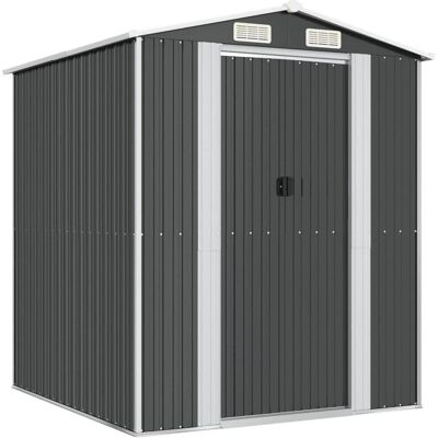 Cobertizo de jardín de acero galvanizado vidaXL Almacenamiento exterior para herramientas Cobertizo de jardín de acero galvanizado vidaXL Almacenamiento exterior para herramientas