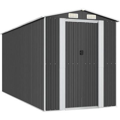 Capanno da giardino in acciaio zincato vidaXL Antracite 192x440x223 cm Capanno da giardino in acciaio zincato vidaXL Antracite 192x440x223 cm