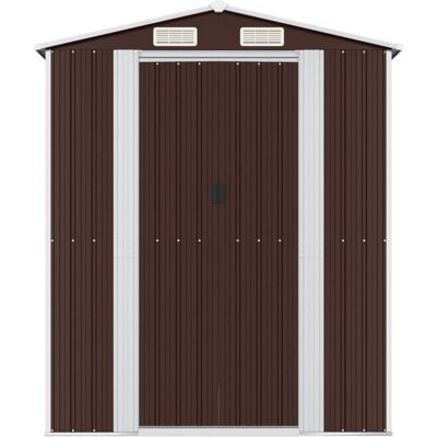 vidaXL Dunkelbraune 192x772x223 cm verzinktes Stahl Gartenschuppen vidaXL Dunkelbraune 192x772x223 cm verzinktes Stahl Gartenschuppen
