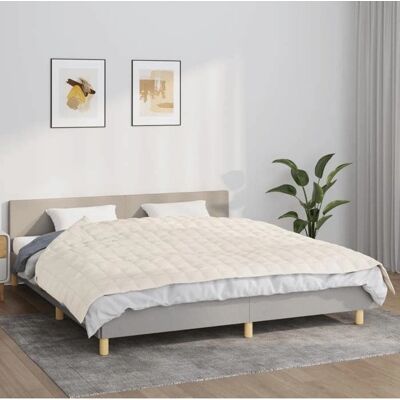 vidaXL Creme Gewichtete Decke 155x220cm - Stresslinderung vidaXL Creme Gewichtete Decke 155x220cm - Stresslinderung