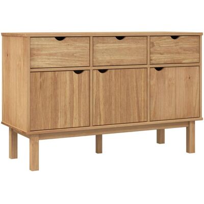 Meuble TV en pin massif vidaXL Otta 114x43x73.5 cm - Buffet - Publicité Meuble TV en pin massif vidaXL Otta 114x43x73.5 cm - Buffet - Publicité