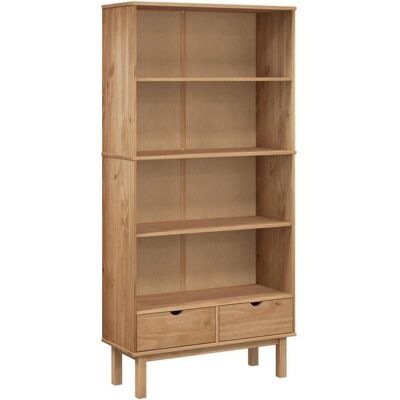 vidaXL Massives Kiefernholz Bücherregal mit 2 Schubladen vidaXL Massives Kiefernholz Bücherregal mit 2 Schubladen