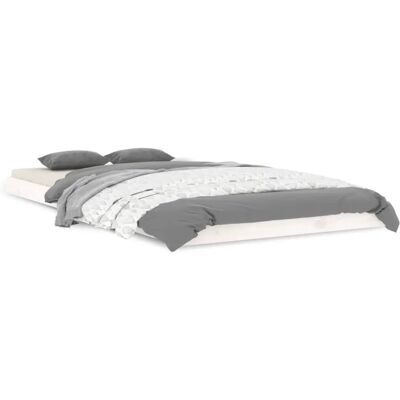 vidaXL Bettgestell 100x200cm Weiß Massives Kiefernholz Modernes Schlafzimmer vidaXL Bettgestell 100x200cm Weiß Massives Kiefernholz Modernes Schlafzimmer