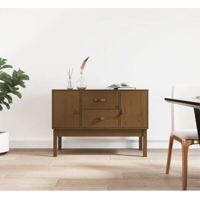 Aparador de madera de pino maciza vidaXL - 110x40x78 cm - Almacenamiento rústico Aparador de madera de pino maciza vidaXL - 110x40x78 cm - Almacenamiento rústico