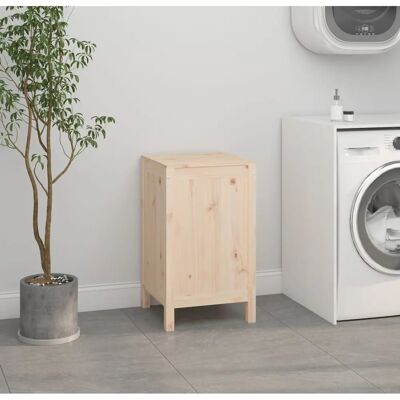 vidaXL Coffre à linge - Grand rangement en bois de pin massif - Marron vidaXL Coffre à linge - Grand rangement en bois de pin massif - Marron