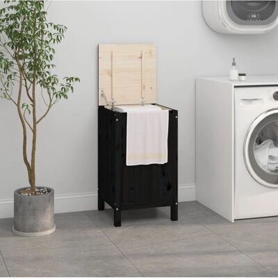 Coffre à linge vidaXL - Bois de pin massif - Grand espace de rangement - Charme naturel Coffre à linge vidaXL - Bois de pin massif - Grand espace de rangement - Charme naturel
