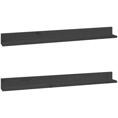 vidaXL Kiefer Grau Wandregale 2 Stk 110x11x9cm vidaXL Kiefer Grau Wandregale 2 Stk 110x11x9cm