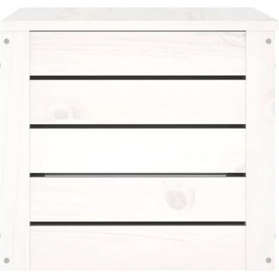 Caja de almacenamiento de madera maciza de pino vidaXL - Cofre de almacenamiento - Blanco Caja de almacenamiento de madera maciza de pino vidaXL - Cofre de almacenamiento - Blanco