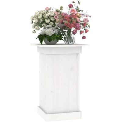 vidaXL Weiß 40x40x60 cm Blumenständer aus Kiefernholz - Garten- & Pflanzenständer vidaXL Weiß 40x40x60 cm Blumenständer aus Kiefernholz - Garten- & Pflanzenständer