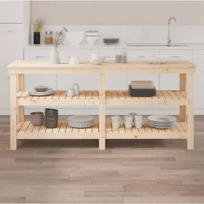 vidaXL Holz-Arbeitstisch 181x50x80 cm - Rustik Lagerung vidaXL Holz-Arbeitstisch 181x50x80 cm - Rustik Lagerung