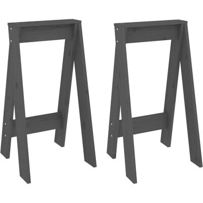 vidaXL Massivholz Kieferhocker - 2 stk, Grau, 40x40x75 cm - Hocker vidaXL Massivholz Kieferhocker - 2 stk, Grau, 40x40x75 cm - Hocker