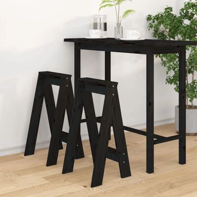 vidaXL Massivholz Kieferhocker - 2 Stück, Schwarz, 40x40x75 cm - Hocker vidaXL Massivholz Kieferhocker - 2 Stück, Schwarz, 40x40x75 cm - Hocker