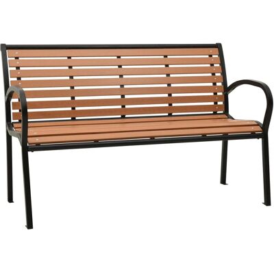 vidaXL - Garden bench 116 cm WPC steel - Black-Brown - WPC steel - Garden bench vidaXL - Garden bench 116 cm WPC steel - Black-Brown - WPC steel - Garden bench