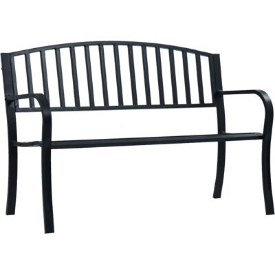 MAISONCHIC - Gartenbank Schwarz 120cm Stahl - Gartenbank MAISONCHIC - Gartenbank Schwarz 120cm Stahl - Gartenbank