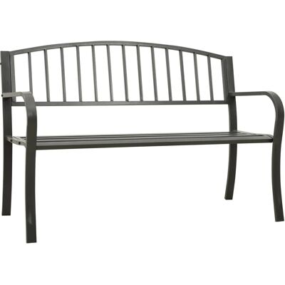 vidaXL Gartenbank Grau 120cm Stahl Outdoor Möbel vidaXL Gartenbank Grau 120cm Stahl Outdoor Möbel