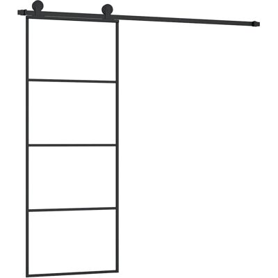 vidaXL Schwarze Aluminium ESG Glas Schiebetür - Innenbereich vidaXL Schwarze Aluminium ESG Glas Schiebetür - Innenbereich