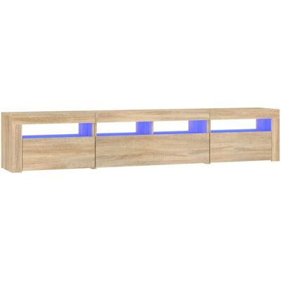 Mueble de TV con luces LED Roble Sonoma - Mueble TV Mueble de TV con luces LED Roble Sonoma - Mueble TV