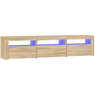 vidaXL TV-skab med LED-lys - Sonoma eg - 180x35x40 cm - Underholdningscenter vidaXL TV-skab med LED-lys - Sonoma eg - 180x35x40 cm - Underholdningscenter