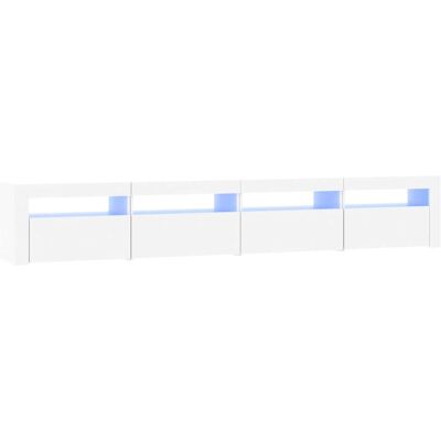 vidaXL 3152762 Weißes TV-Schrank mit LED-Leuchten - TV-Möbel vidaXL 3152762 Weißes TV-Schrank mit LED-Leuchten - TV-Möbel