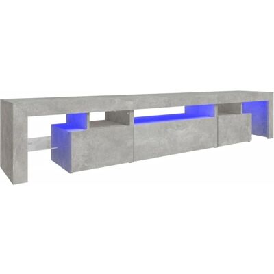vidaXL Betonschwarz TV-Schrank mit LED-Lichtern - 215x36,5x40 cm vidaXL Betonschwarz TV-Schrank mit LED-Lichtern - 215x36,5x40 cm