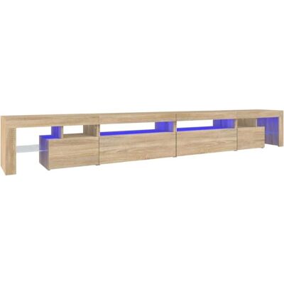 vidaXL TV Kast Sonoma Eiken 290x36,5x40 cm met LED-verlichting - Mediasysteem vidaXL TV Kast Sonoma Eiken 290x36,5x40 cm met LED-verlichting - Mediasysteem