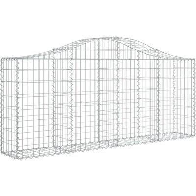 Maisonchic Modell 917341 - Verzinktes Eisen Bogen-Gabionen - Silber Maisonchic Modell 917341 - Verzinktes Eisen Bogen-Gabionen - Silber