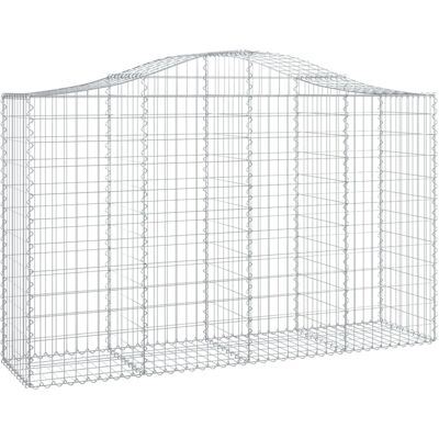 vidaXL Bogenförmiger Gabionenkorb - 200x50x120/140 cm - Steingabionwand vidaXL Bogenförmiger Gabionenkorb - 200x50x120/140 cm - Steingabionwand