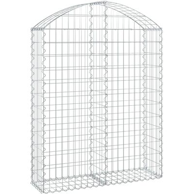 vidaXL Boogvormige Gabionenmand - 100x30x120/140 cm, Gegalvaniseerd staal vidaXL Boogvormige Gabionenmand - 100x30x120/140 cm, Gegalvaniseerd staal