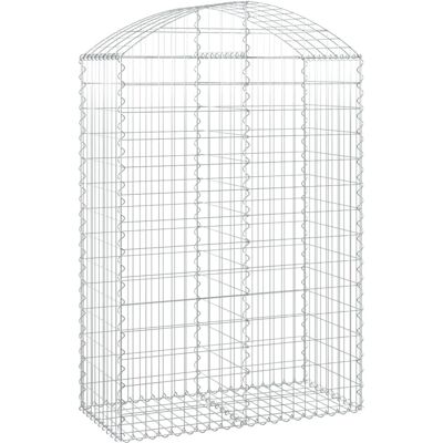 vidaXL Boogvormige Gabionenmand 100x50x140/160 cm Verzinkt IJzer - Tuindecoratie vidaXL Boogvormige Gabionenmand 100x50x140/160 cm Verzinkt IJzer - Tuindecoratie
