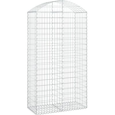 vidaXL Boogvormige Gabionenmand 100x50x180/200 cm Geverniseerd IJzer - Gabion Mand vidaXL Boogvormige Gabionenmand 100x50x180/200 cm Geverniseerd IJzer - Gabion Mand
